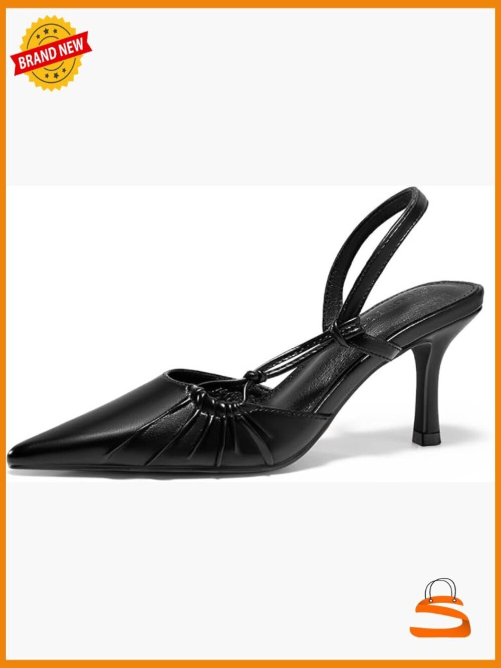 Closed Toe Slingback Pumps Kitten Heels Pointed Toe D'Orsay Shoes for Wedding